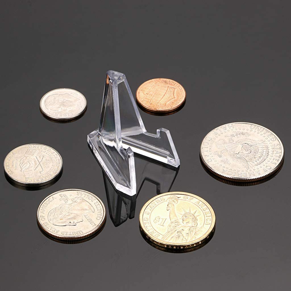 Mini Acrylic Easel Stands Clear Coin Display